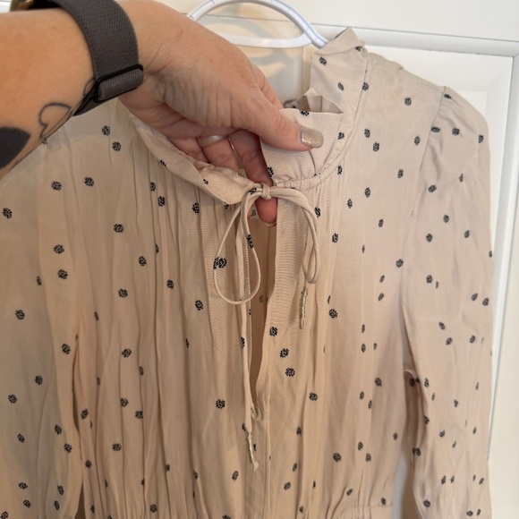 McGuire Peasant Midi Dress Beige Polka Dot 31715 - Picture 4 of 10